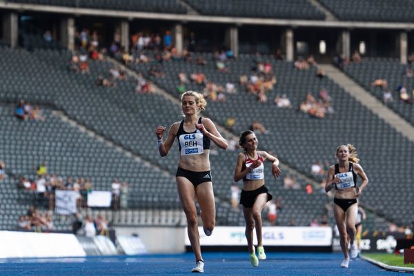 Alina Reh (SCC Berlin) gewinnt ueber 5000m waehrend der deutschen Leichtathletik-Meisterschaften im Olympiastadion am 26.06.2022 in Berlin